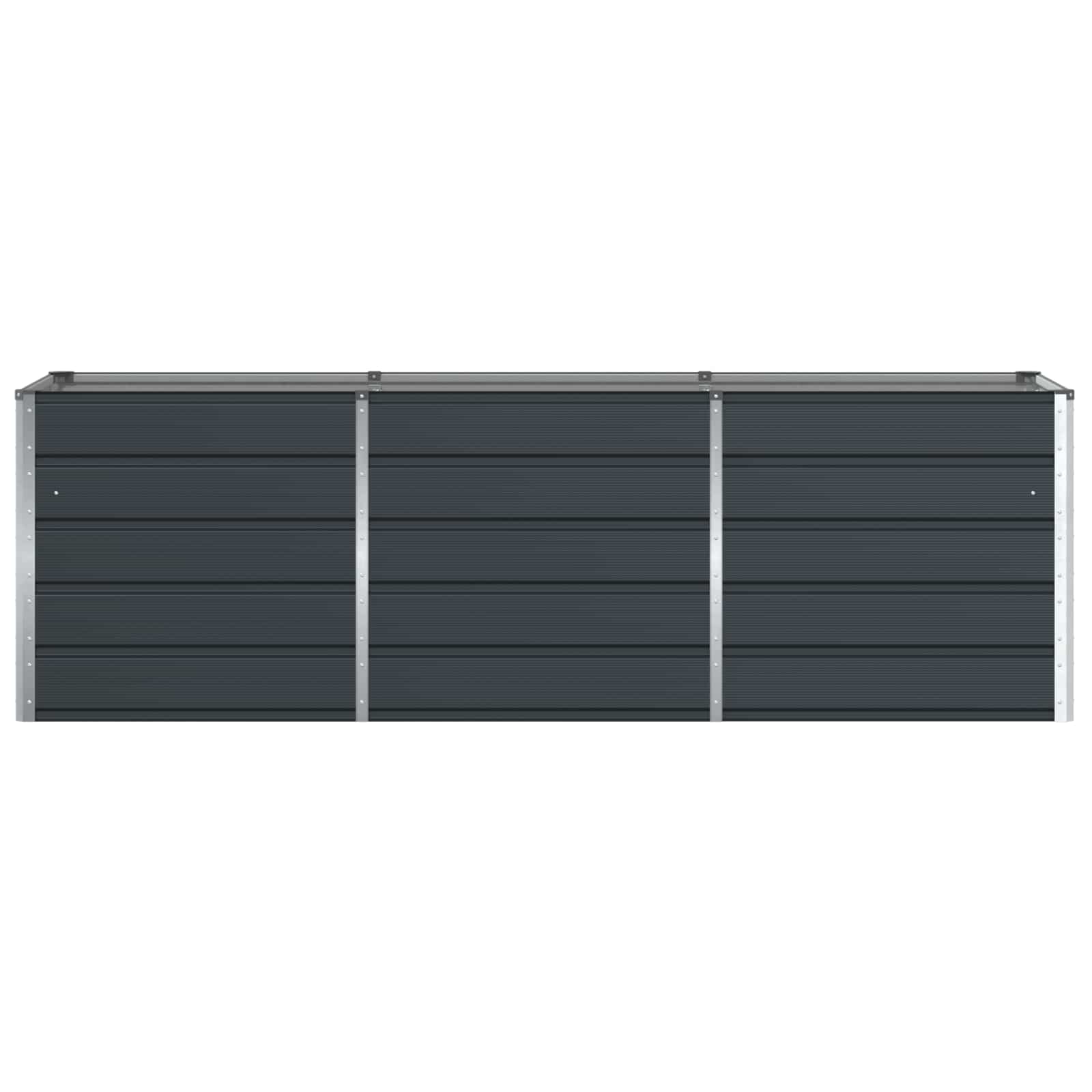 Pflanzkübel Anthrazit 240 x 80 x 75 cm Stahl