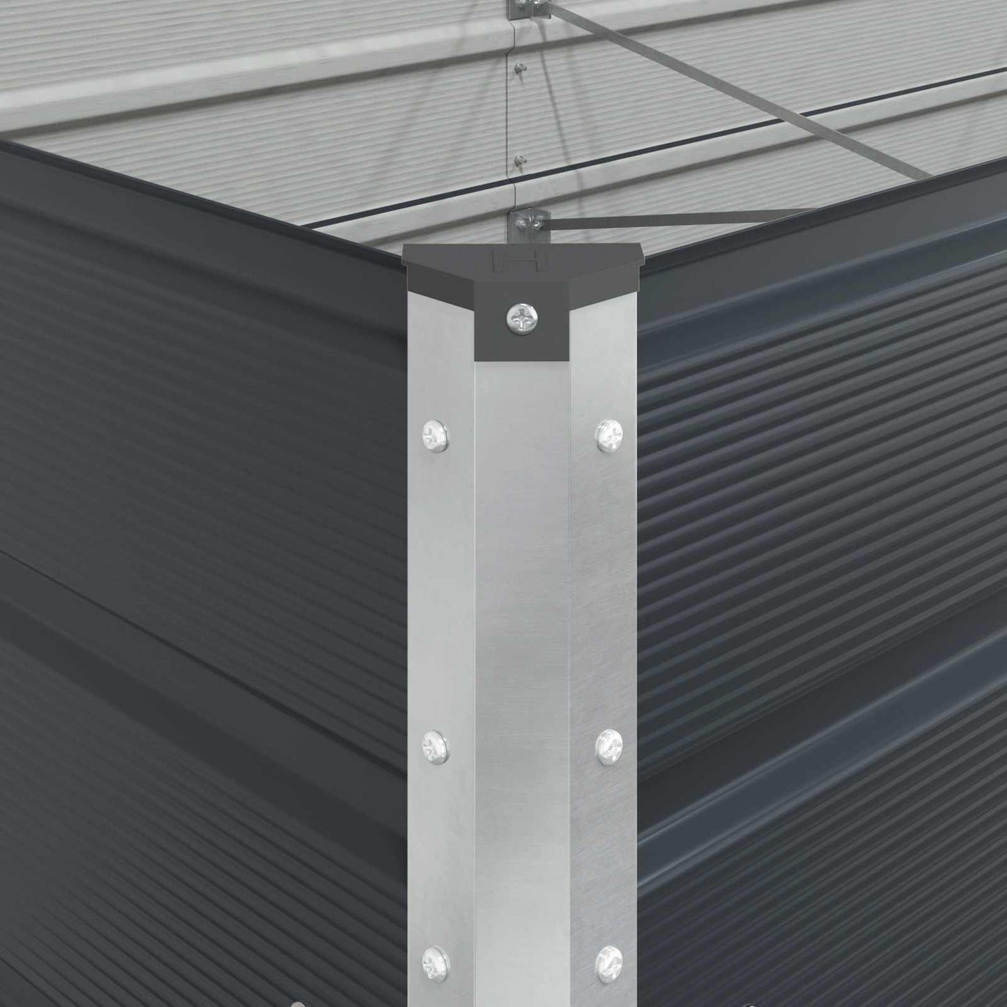Pflanzkübel Anthrazit 480 x 100 x 45 cm Verzinkter Stahl