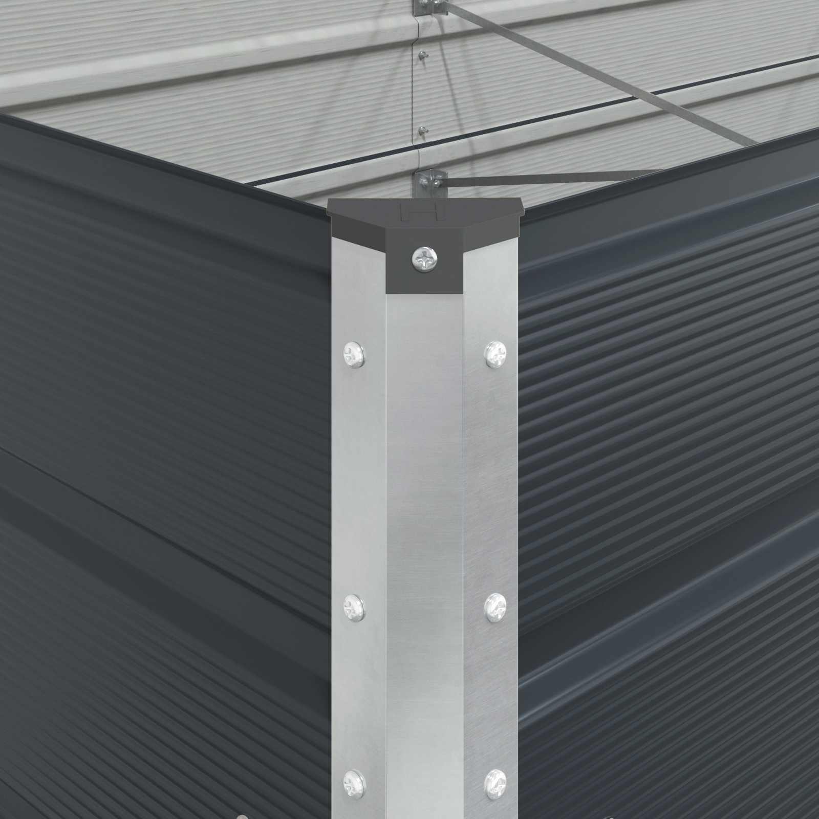 Pflanzkübel Anthrazit 480 x 100 x 45 cm Verzinkter Stahl