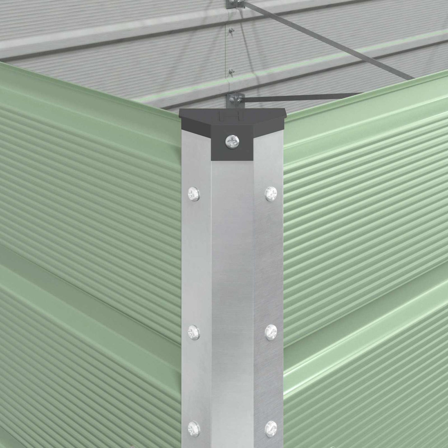 Pflanzkübel Pastellgrün 385 x 100 x 75 cm Verzinkter Stahl