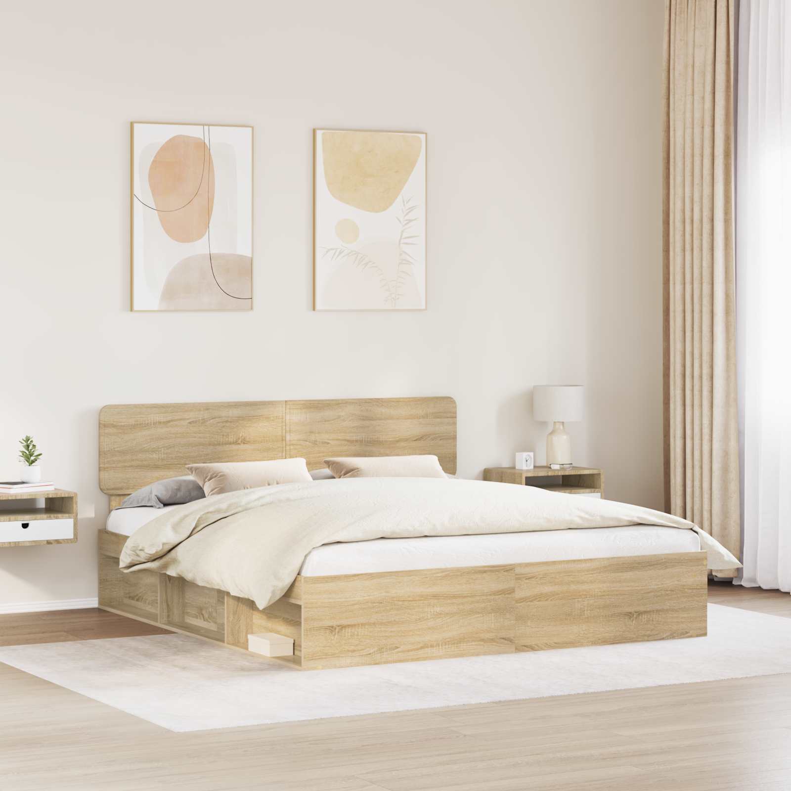 Bettrahmen Sonoma 200 x 200 cm Massives Kiefernholz