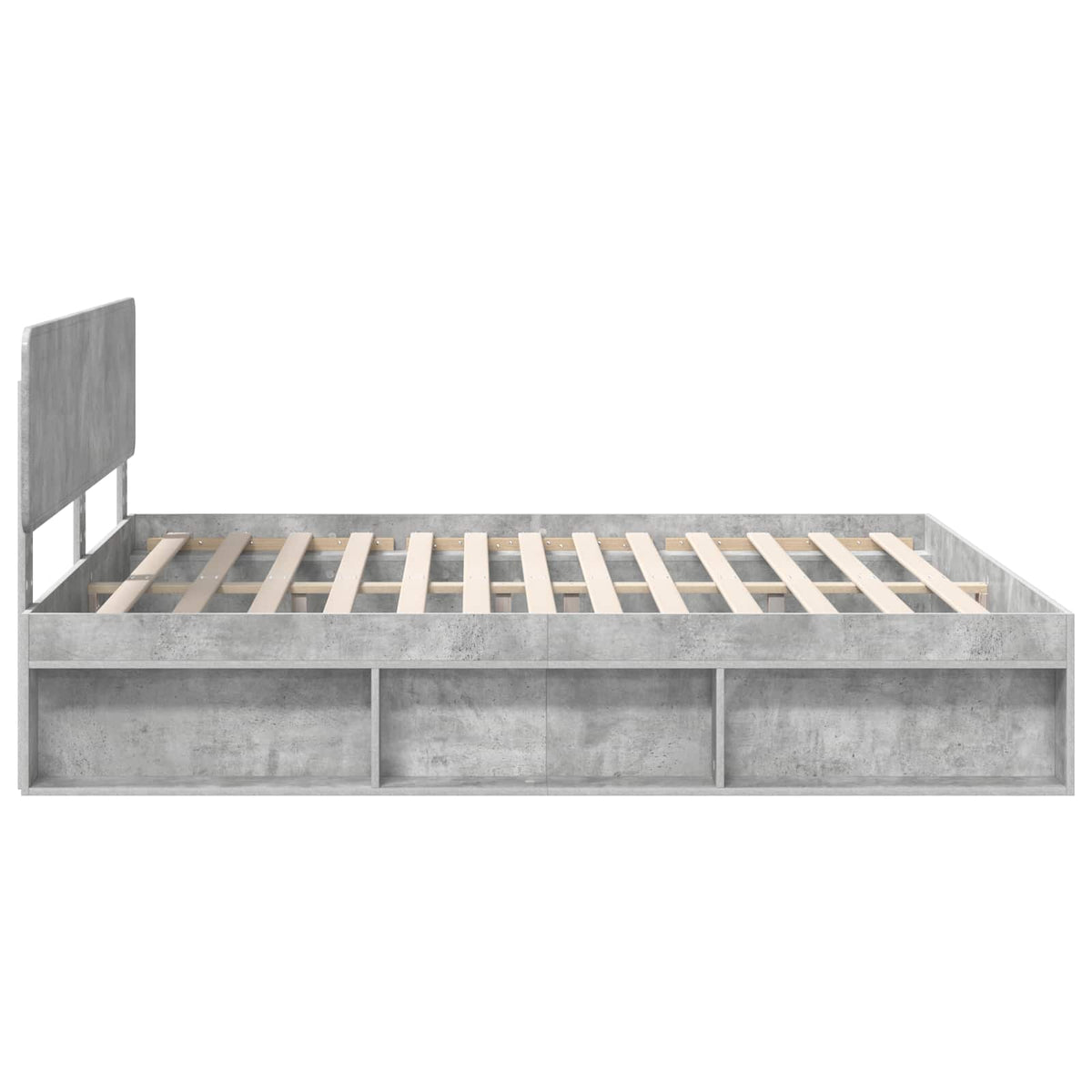 Bettrahmen Betongrau 180 x 200 cm Massives Kiefernholz