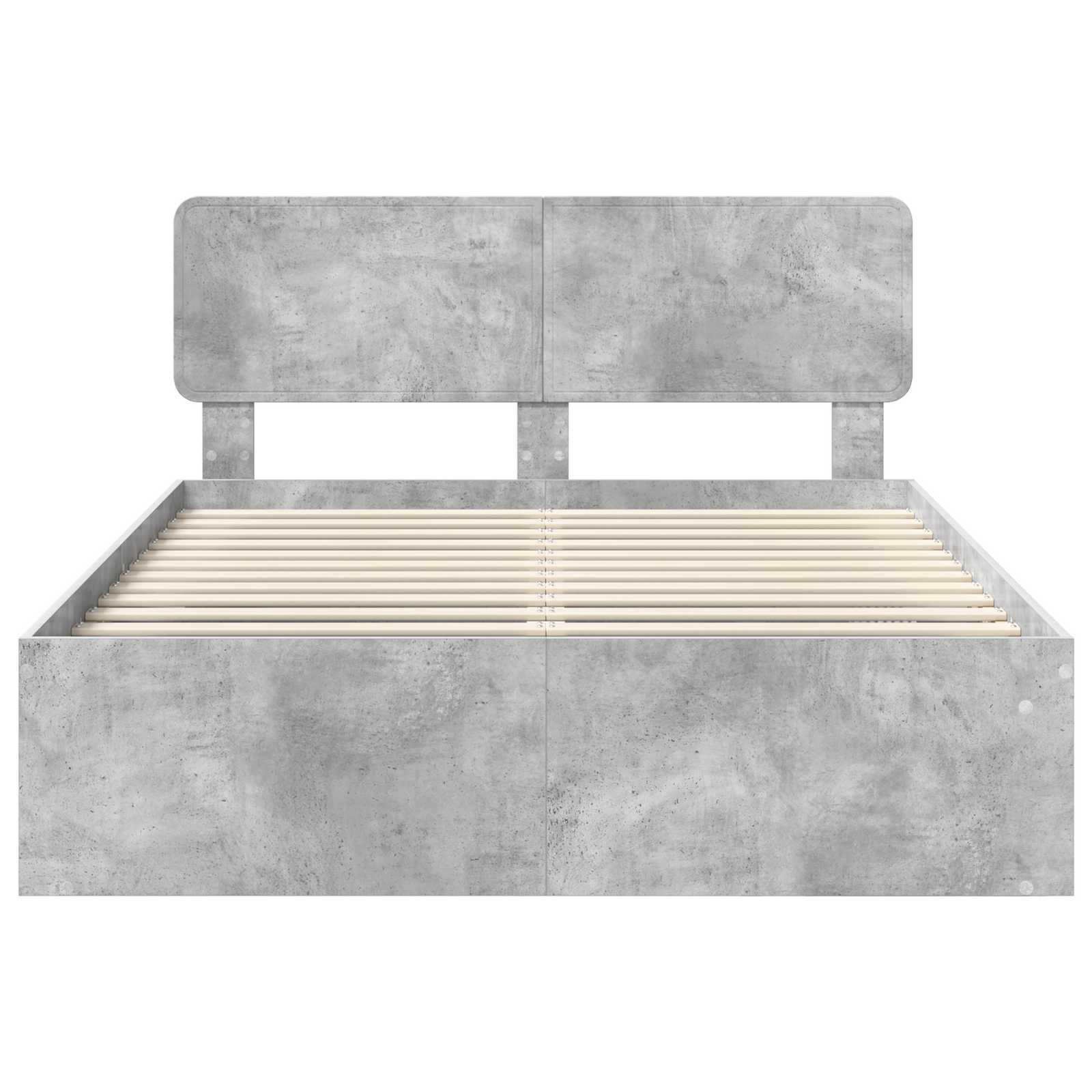 Bettrahmen mit Kopfteil Beton 160 x 200 cm Massives Kiefernholz