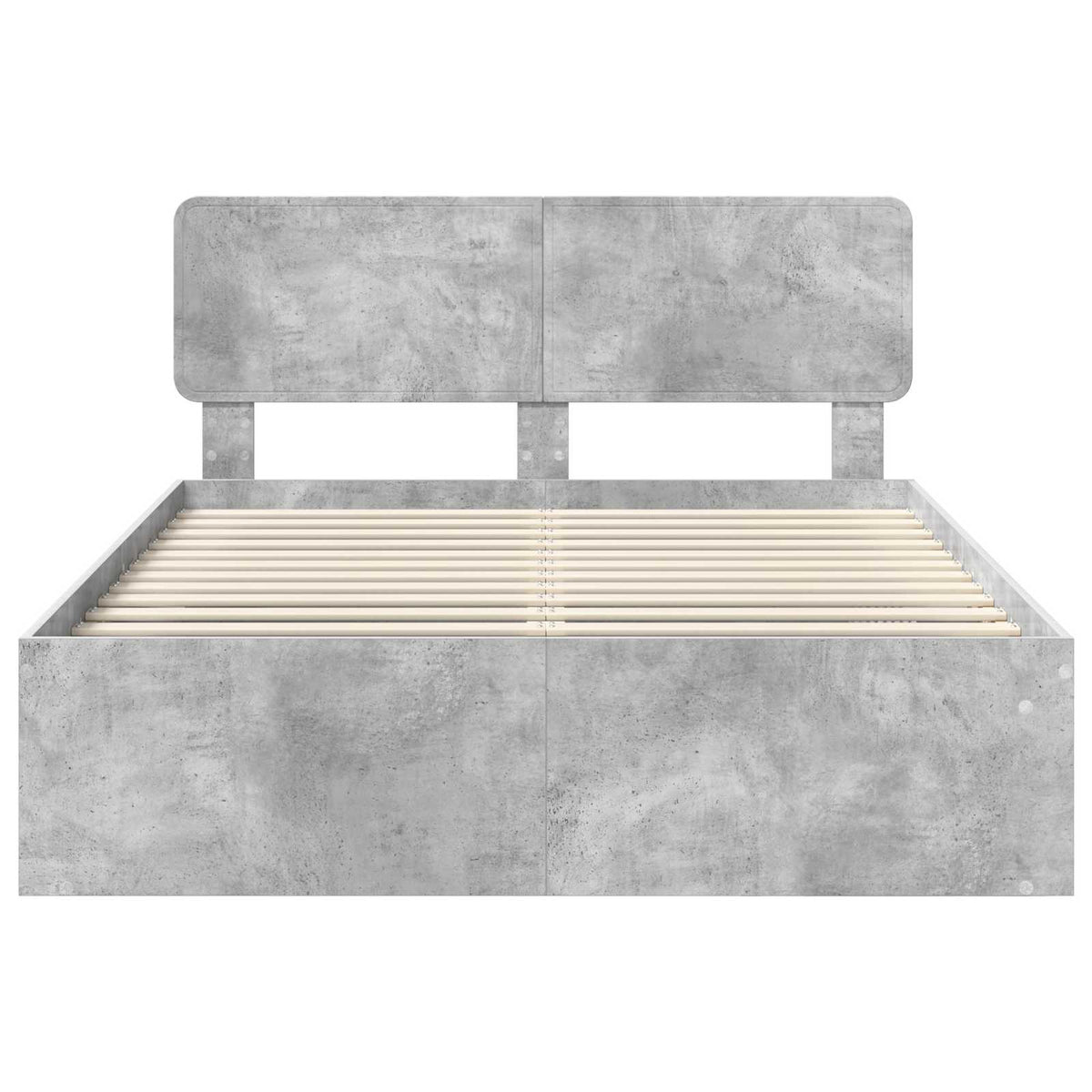 Bettrahmen Betongrau 160 x 200 cm Massives Kiefernholz