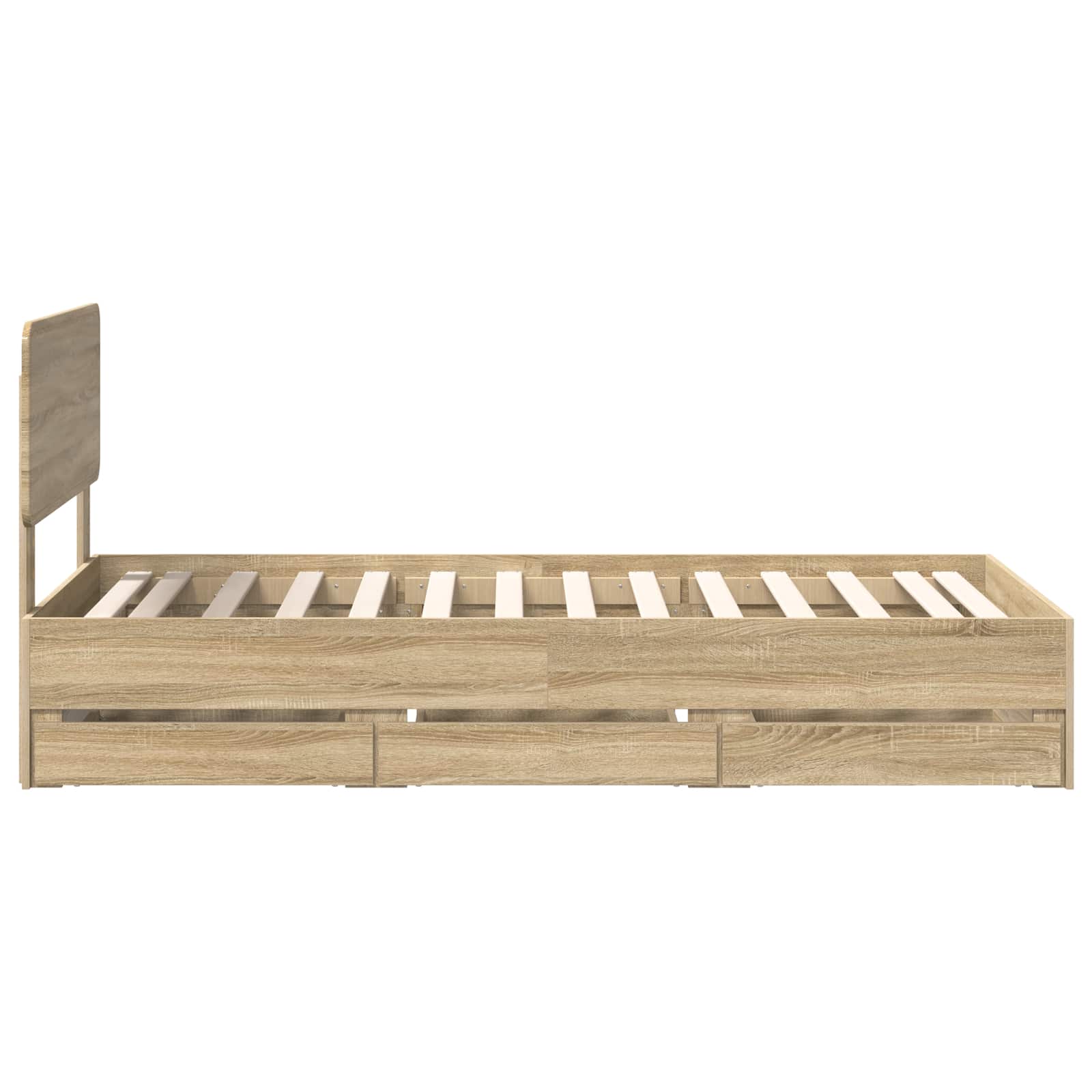 Bettrahmen mit Kopfteil Sonoma-Eiche 75 x 190 cm Holzwerkstoff