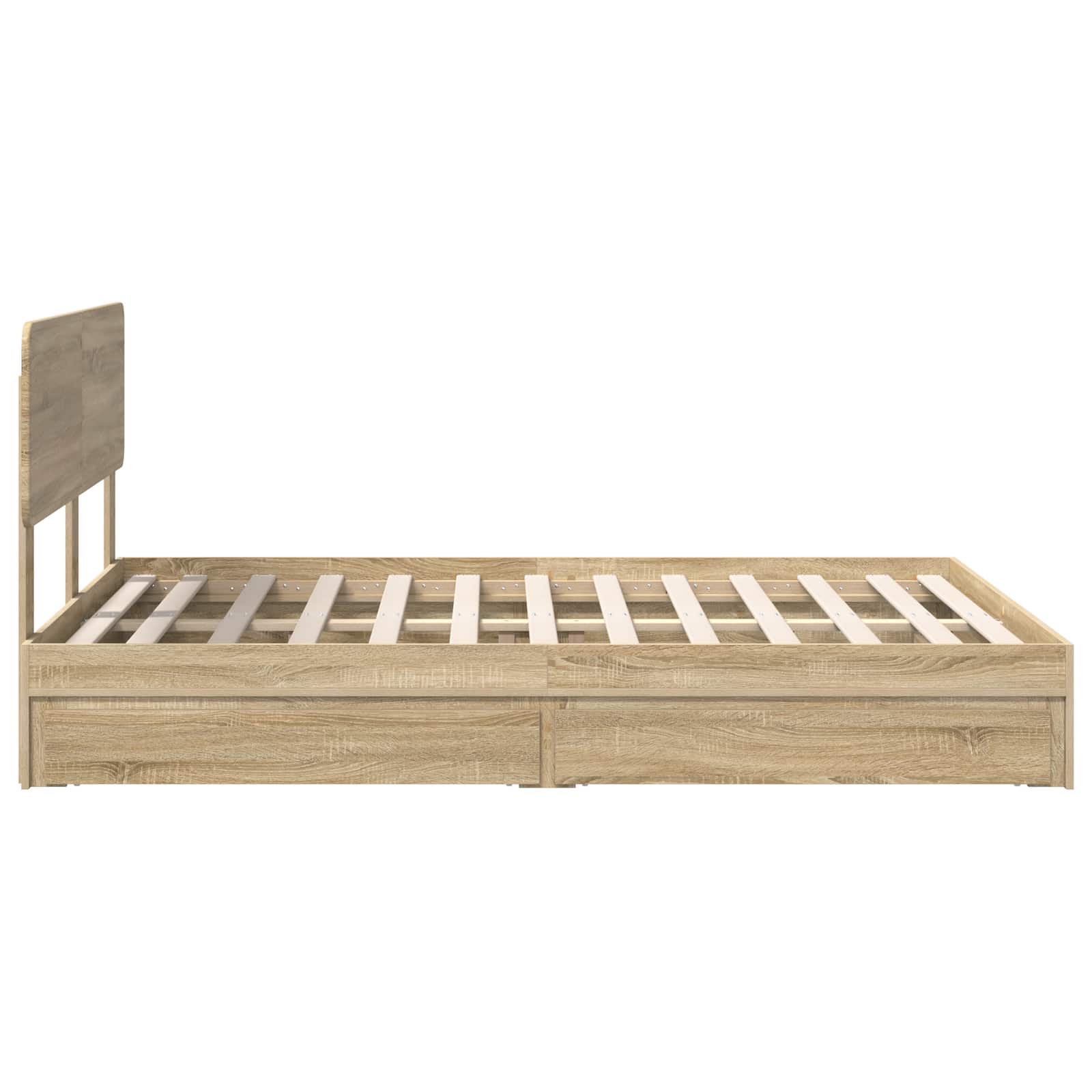 Aufbewahrungsbett Sonoma-Eiche 140 x 200 cm Holzwerkstoff
