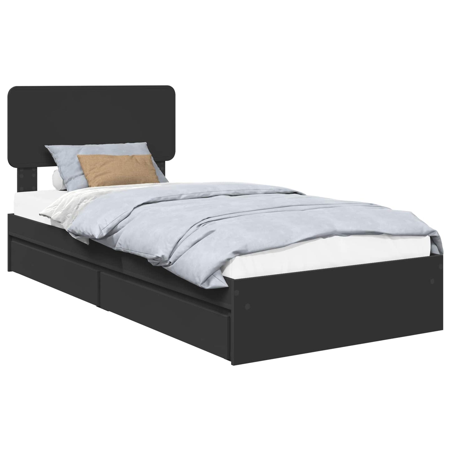 Aufbewahrungsbett Verstellbar Schwarz 90 x 190 cm Holzwerkstoff