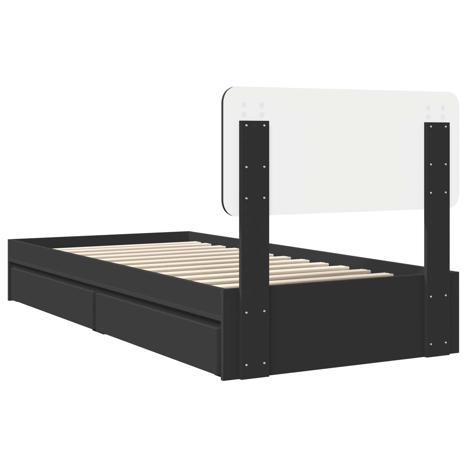 Aufbewahrungsbett Verstellbar Schwarz 90 x 190 cm Holzwerkstoff