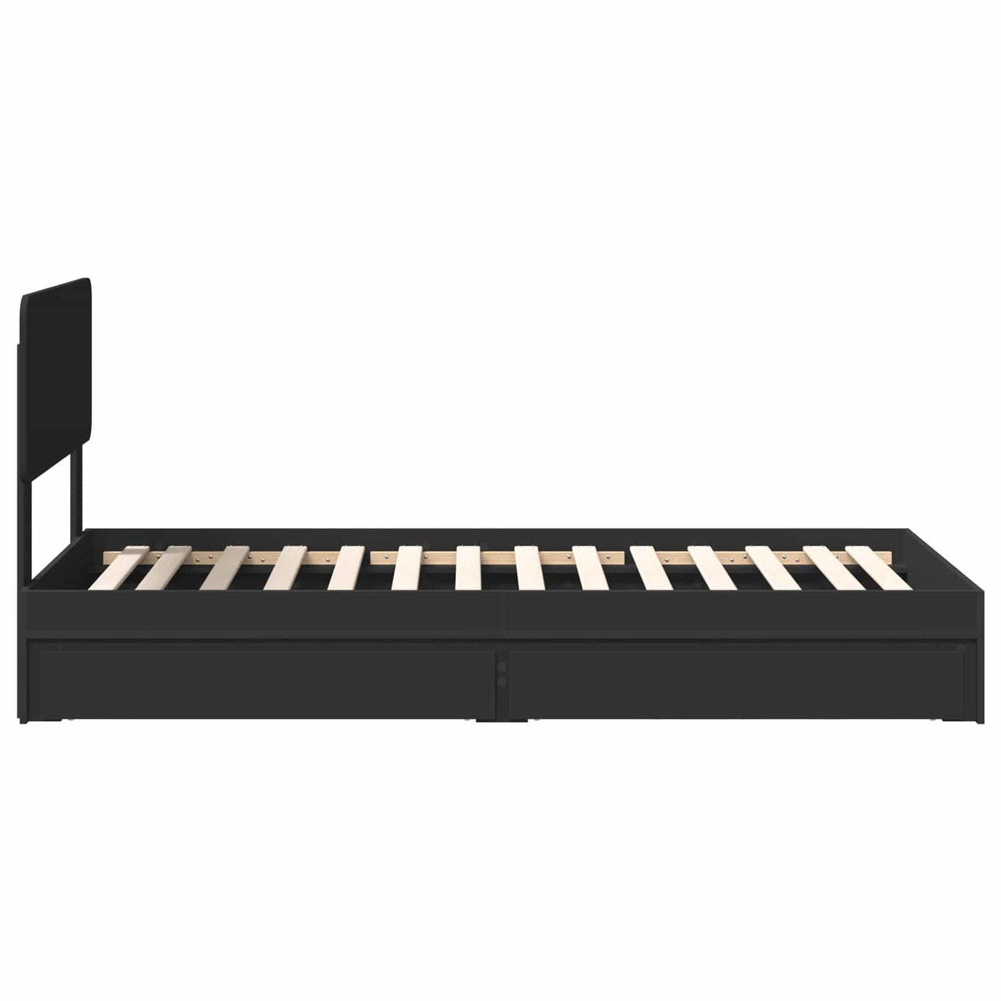Aufbewahrungsbett Verstellbar Schwarz 90 x 190 cm Holzwerkstoff