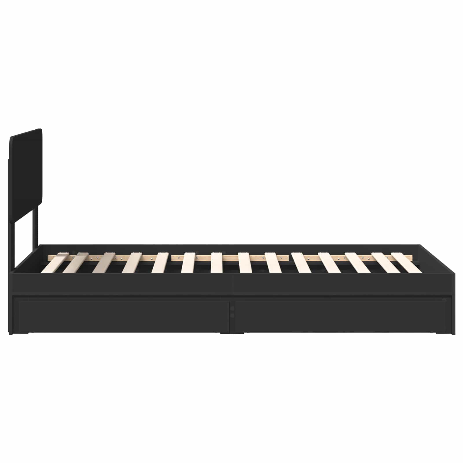 Aufbewahrungsbett Verstellbar Schwarz 90 x 190 cm Holzwerkstoff