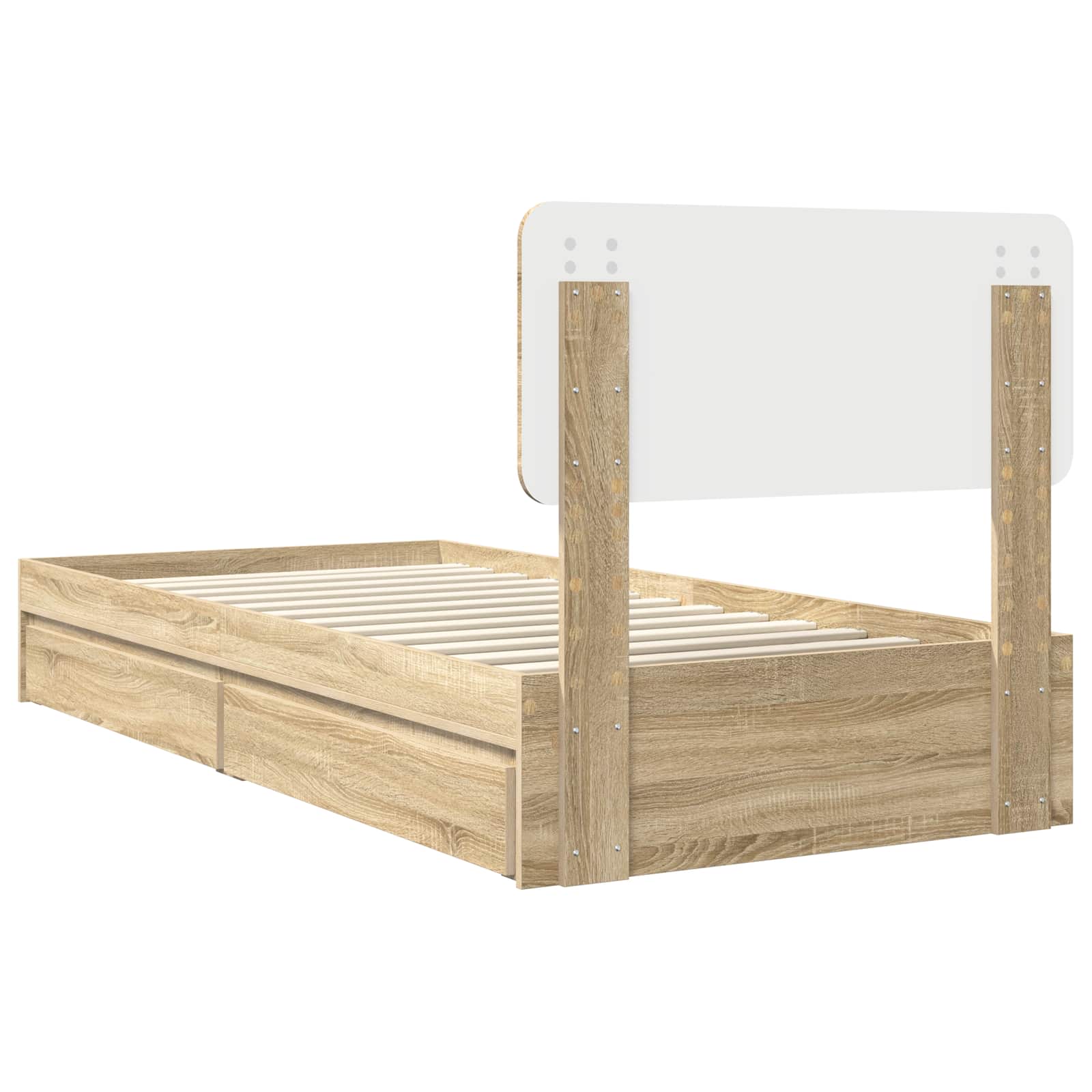 Aufbewahrungsbett Sonoma-Eiche 90 x 190 cm Holzwerkstoff