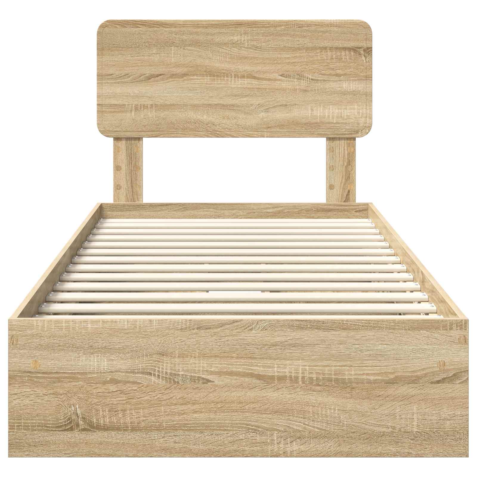 Aufbewahrungsbett Sonoma-Eiche 90 x 190 cm Holzwerkstoff