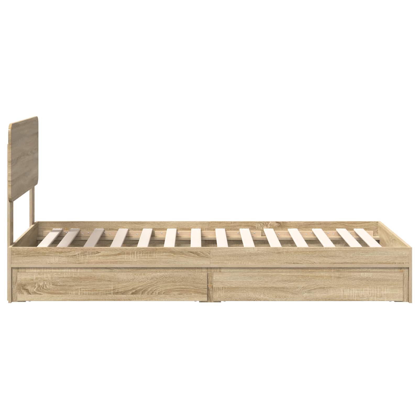 Aufbewahrungsbett Sonoma-Eiche 90 x 190 cm Holzwerkstoff