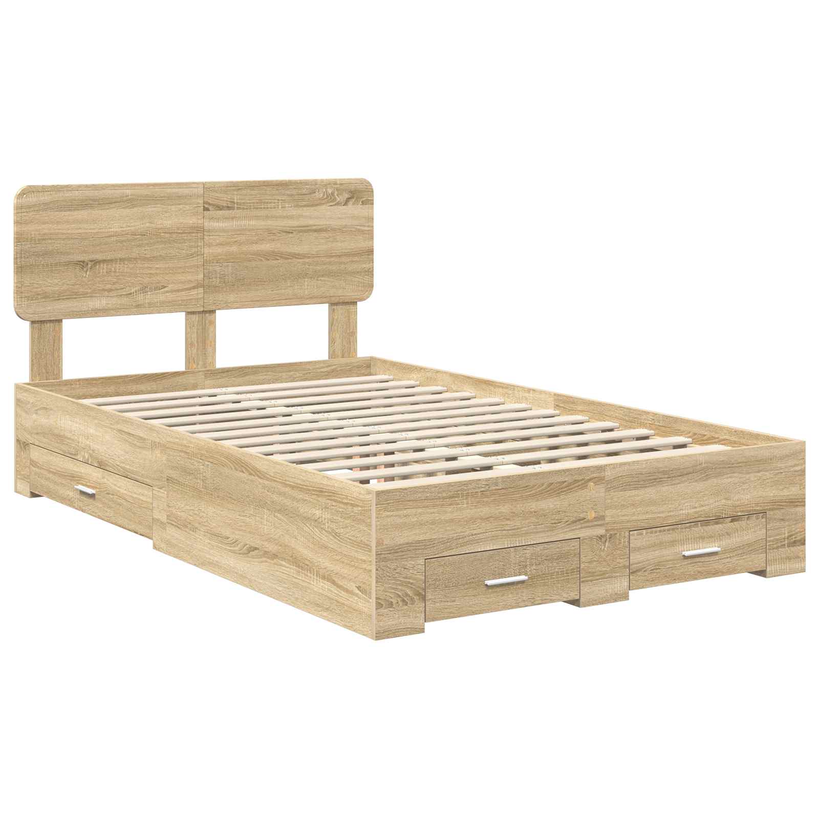 Bettrahmen mit Kopfteil Sonoma-Eiche 135 x 190 cm Holzwerkstoff