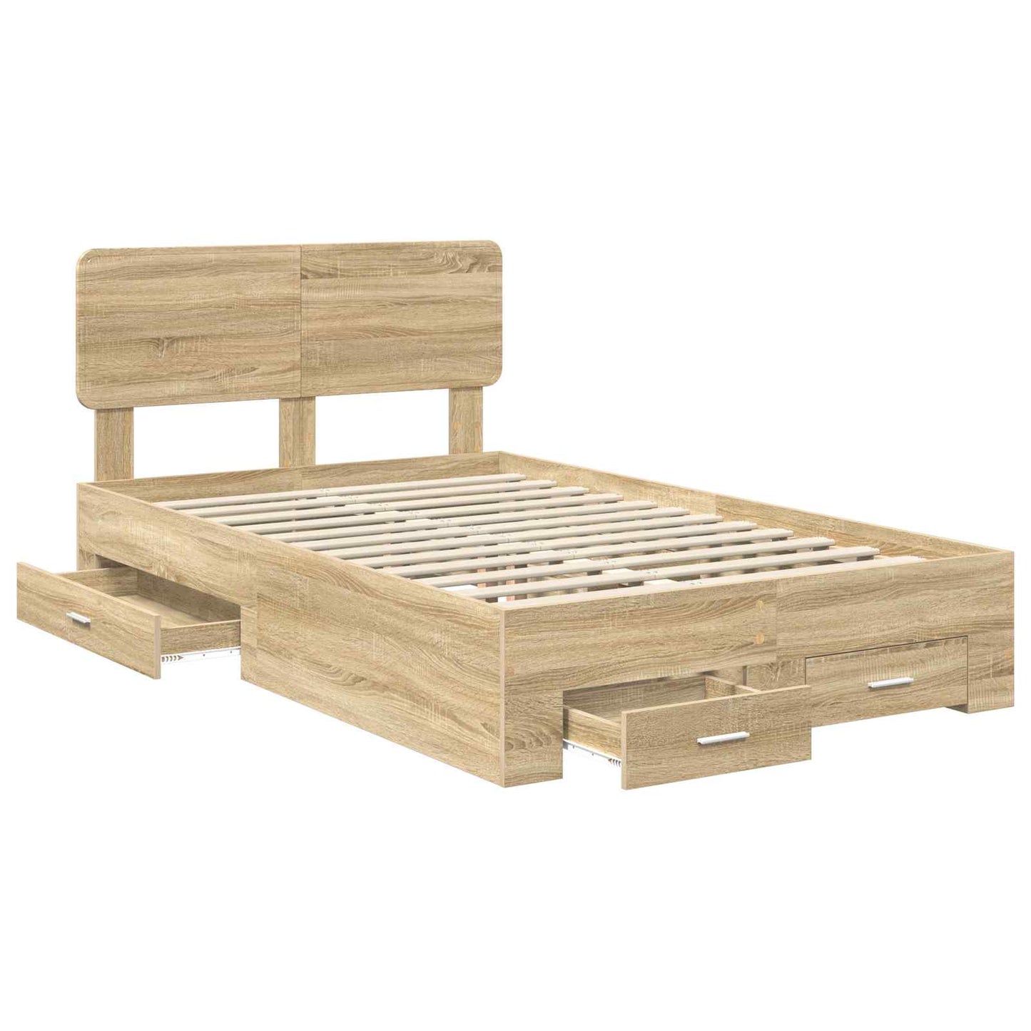 Bettrahmen mit Kopfteil Sonoma-Eiche 135 x 190 cm Holzwerkstoff