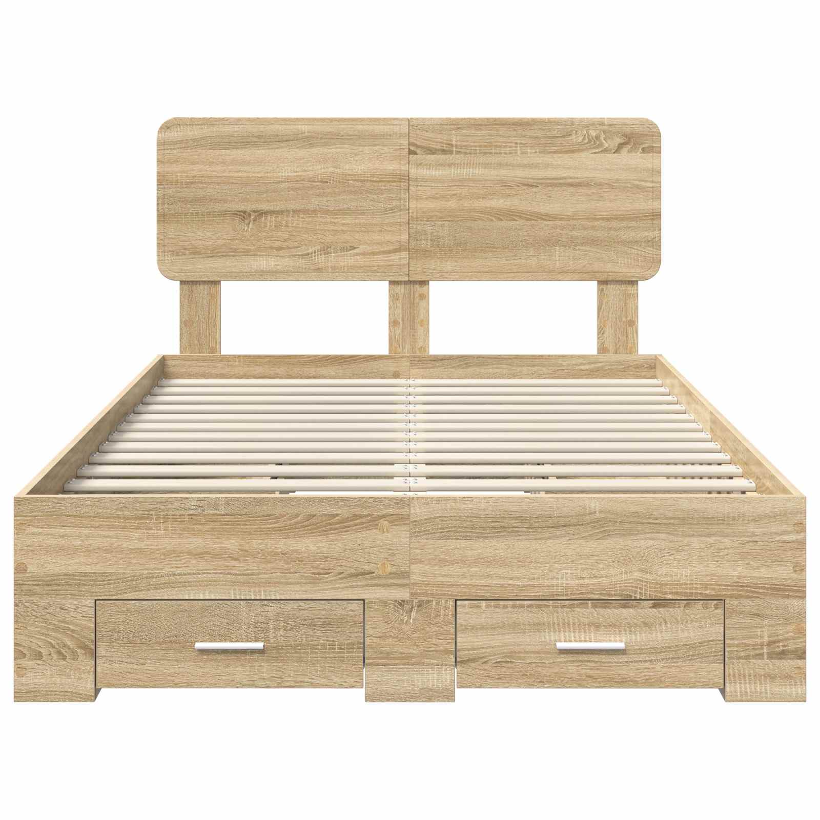 Bettrahmen mit Kopfteil Sonoma-Eiche 135 x 190 cm Holzwerkstoff