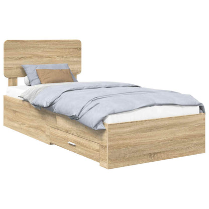 Bettrahmen mit Kopfteil Sonoma-Eiche 75 x 190 cm Holzwerkstoff