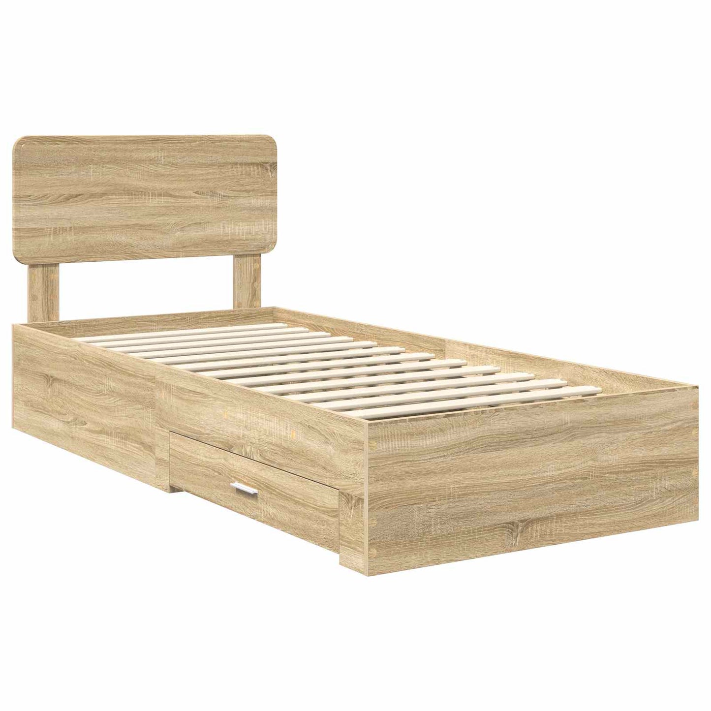 Bettrahmen mit Kopfteil Sonoma-Eiche 75 x 190 cm Holzwerkstoff