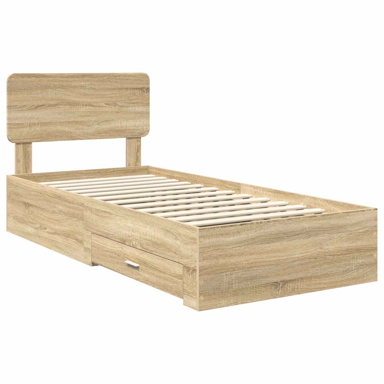 Bettrahmen mit Kopfteil Sonoma-Eiche 75 x 190 cm Holzwerkstoff