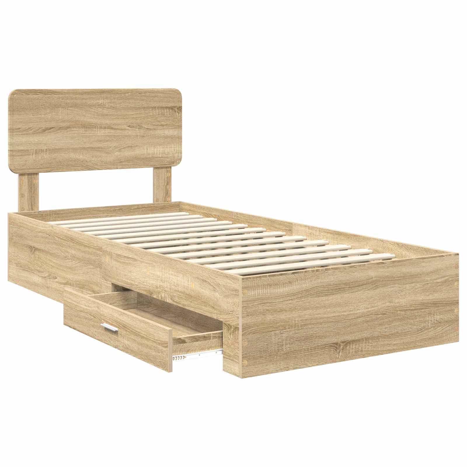 Bettrahmen mit Kopfteil Sonoma-Eiche 75 x 190 cm Holzwerkstoff