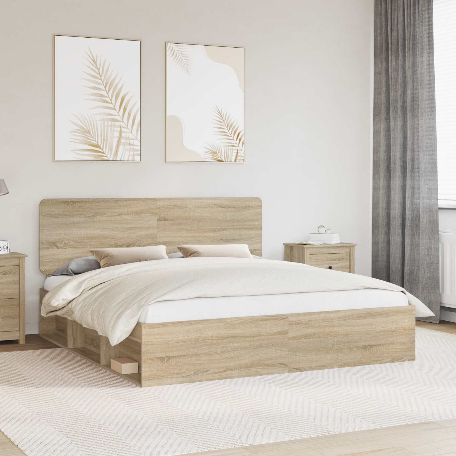 Bettrahmen Sonoma 200 x 200 cm Massives Kiefernholz