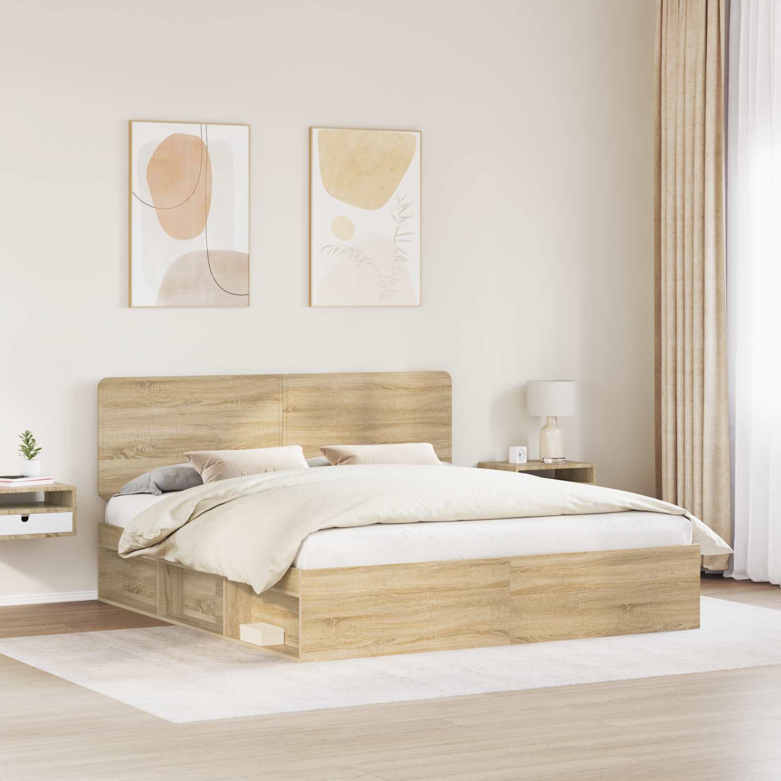 Bettrahmen Sonoma 200 x 200 cm Massives Kiefernholz