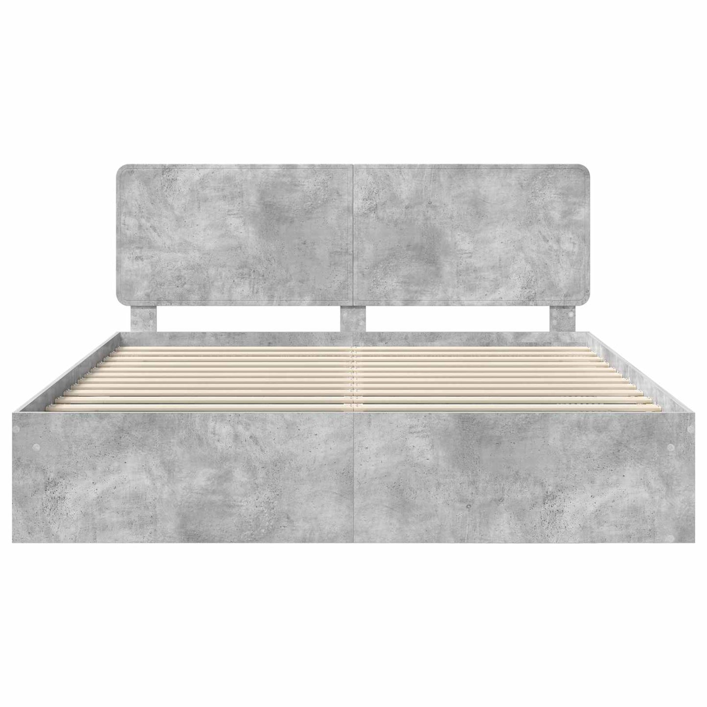 Bettrahmen mit Kopfteil Beton 180 x 200 cm Massives Kiefernholz