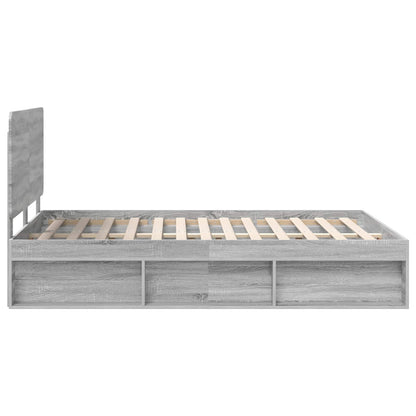 Bettrahmen Graues Sonoma 140 x 190 cm Massives Kiefernholz