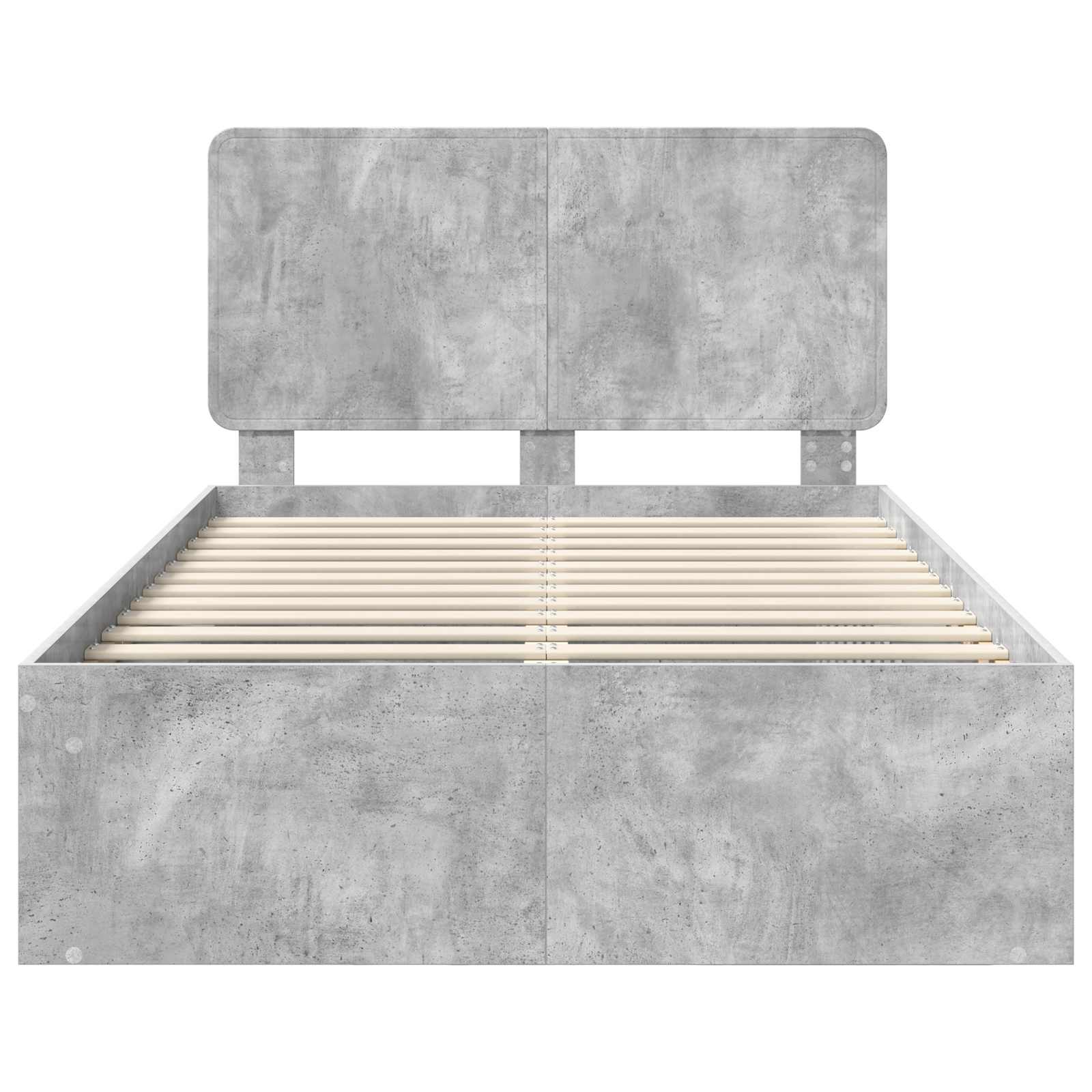 Bettrahmen mit Kopfteil Beton 120 x 200 cm Massives Kiefernholz