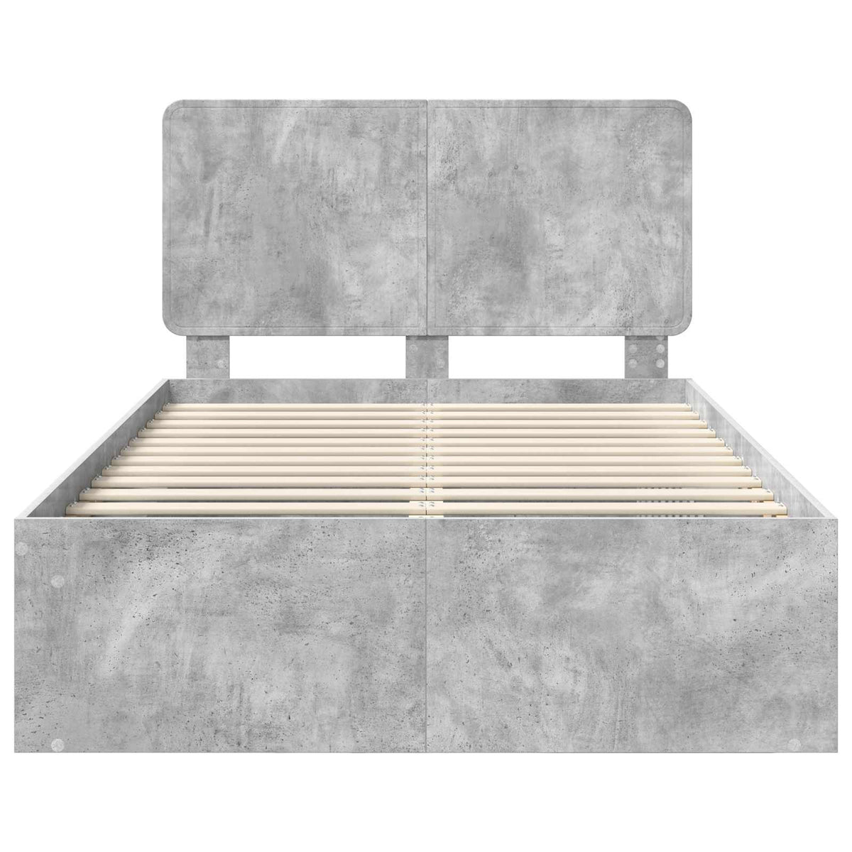 Bettrahmen Betongrau 120 x 200 cm Massives Kiefernholz