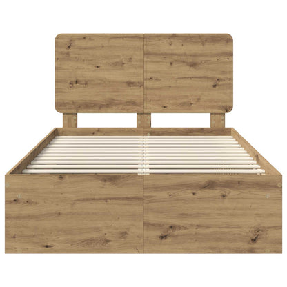 Bettrahmen Artisan-Eiche 120 x 190 cm Massives Kiefernholz