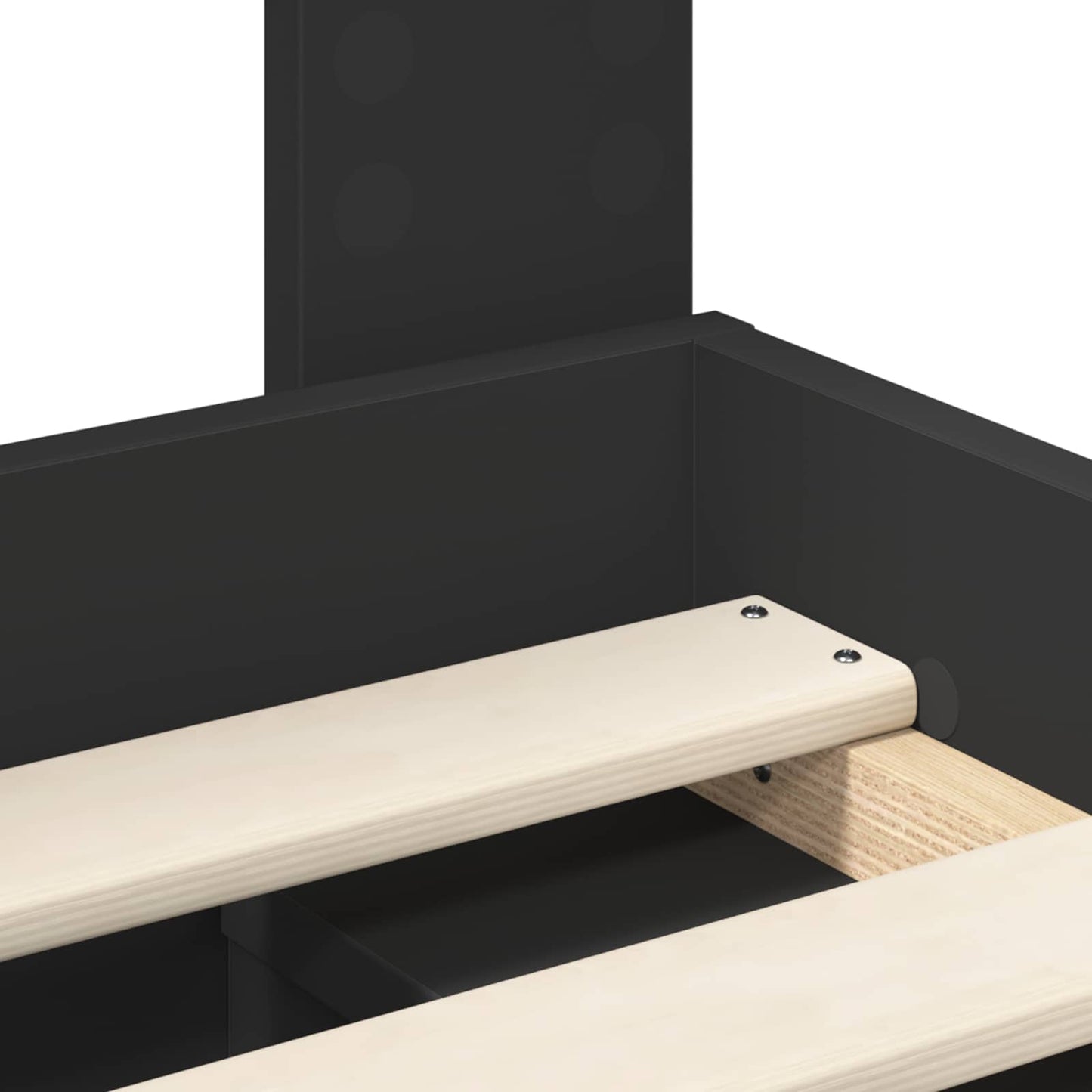 Bettrahmen Schwarz 100 x 200 cm Massives Kiefernholz