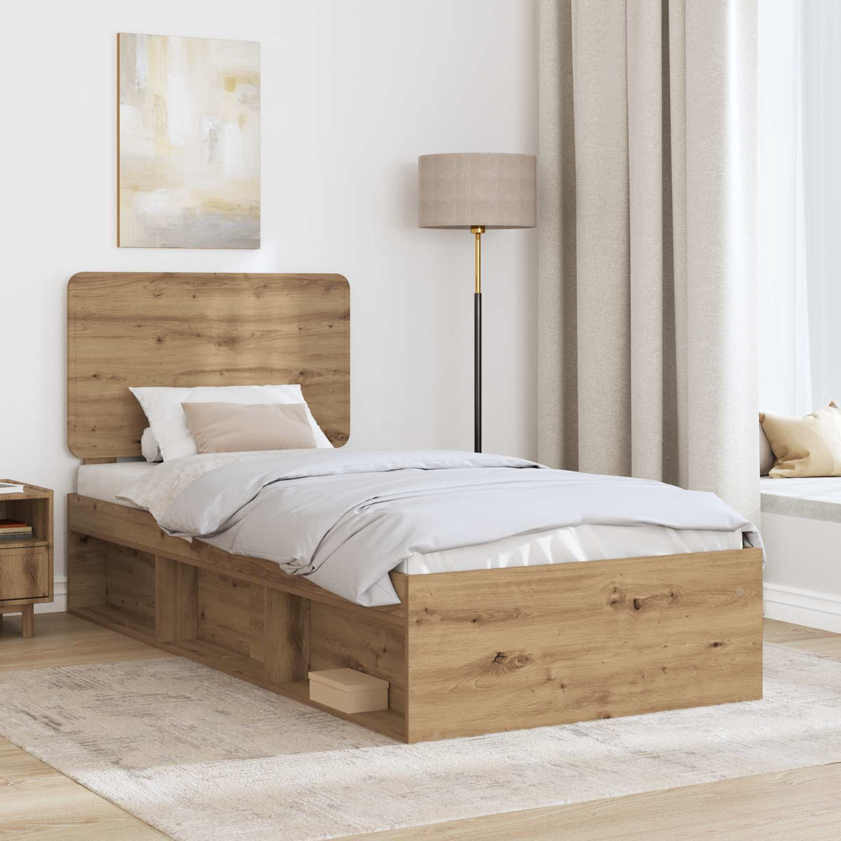 Bettrahmen Artisan-Eiche 100 x 200 cm Massives Kiefernholz
