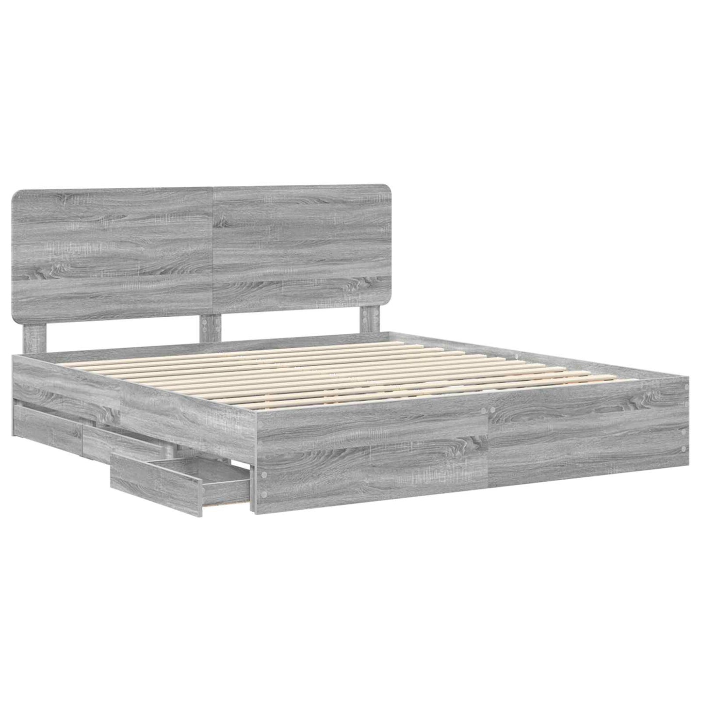 Bettrahmen Graues Sonoma 180 x 200 cm Ingenieurs Holz