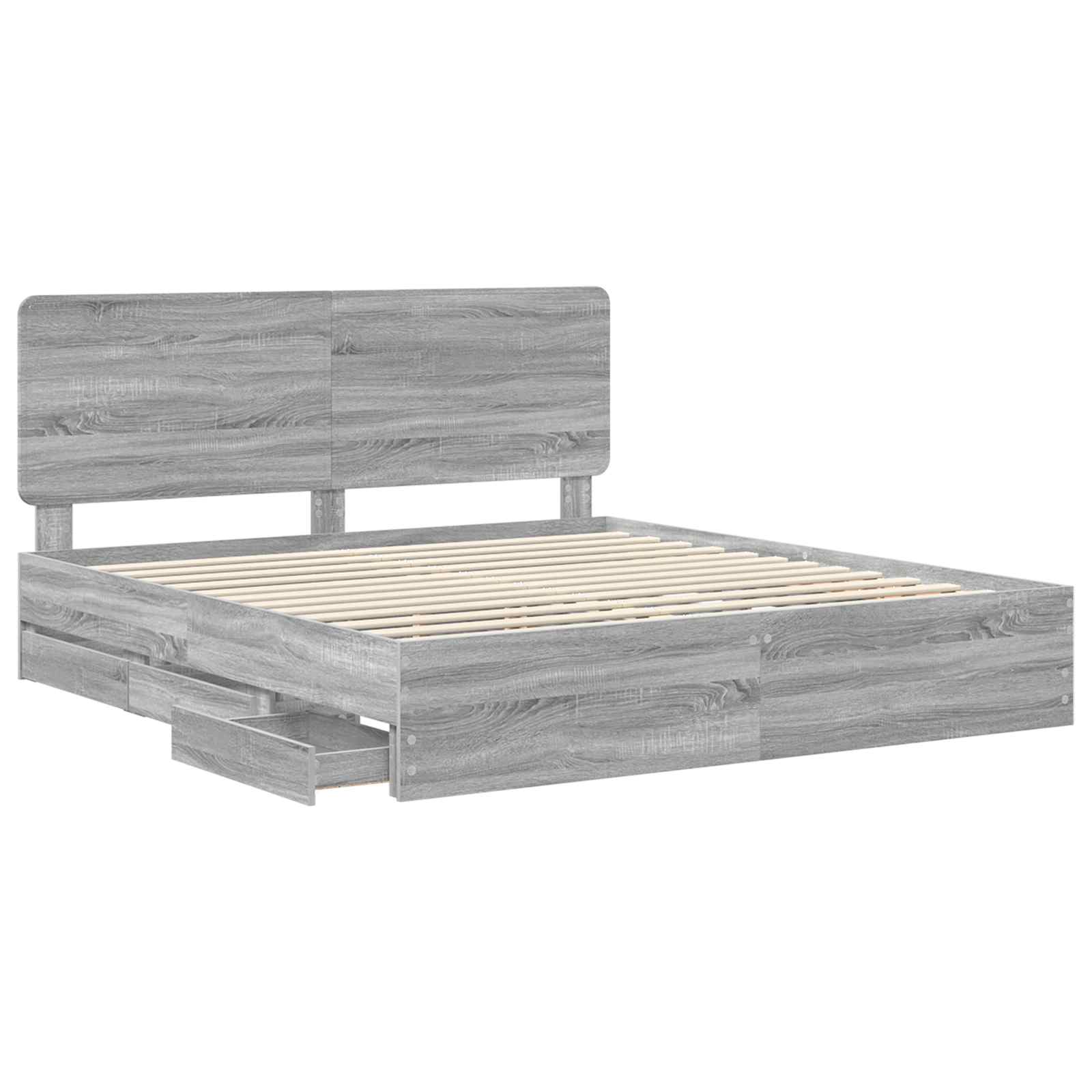 Bettrahmen Graues Sonoma 180 x 200 cm Ingenieurs Holz