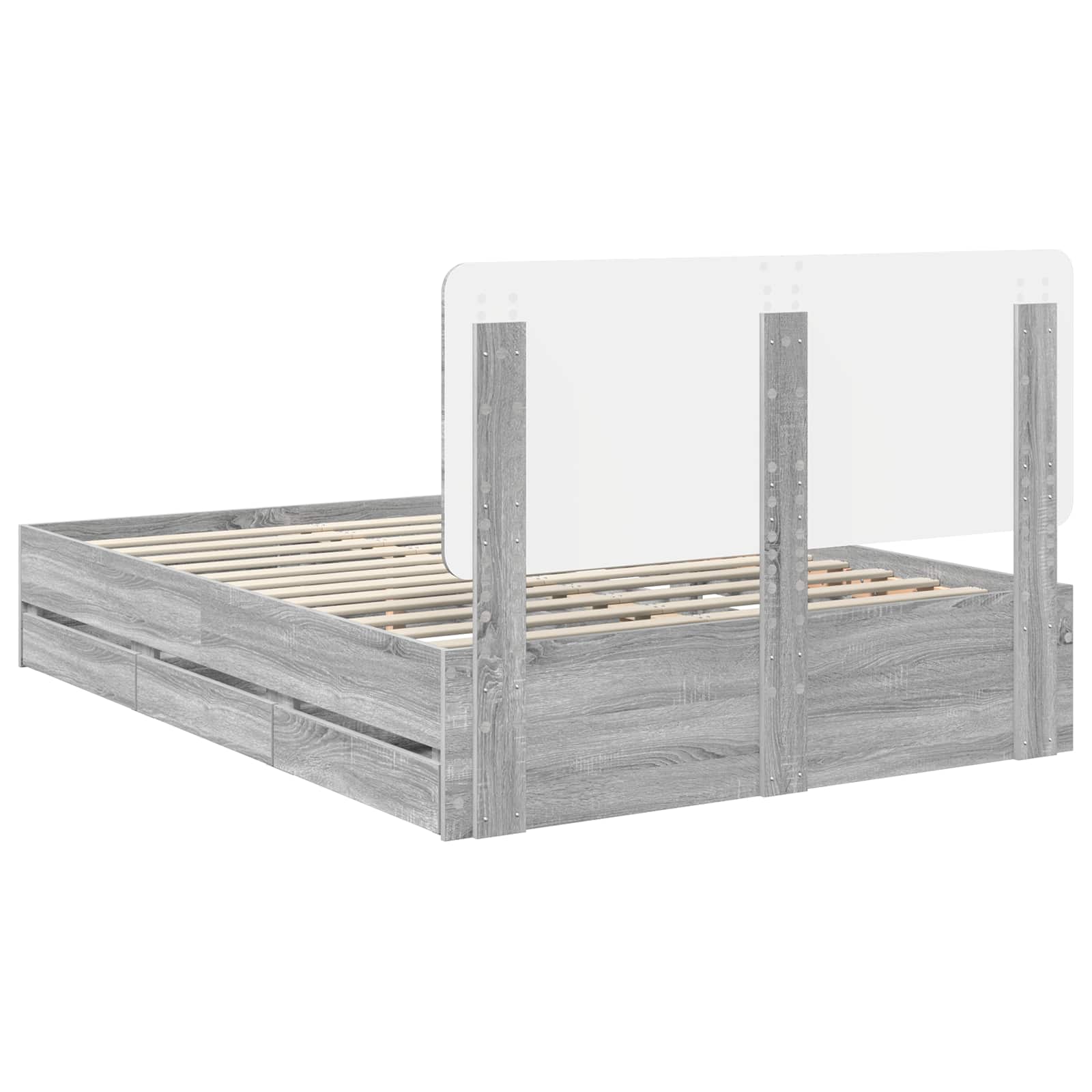 Bettrahmen Graues Sonoma 160 x 200 cm Ingenieurs Holz
