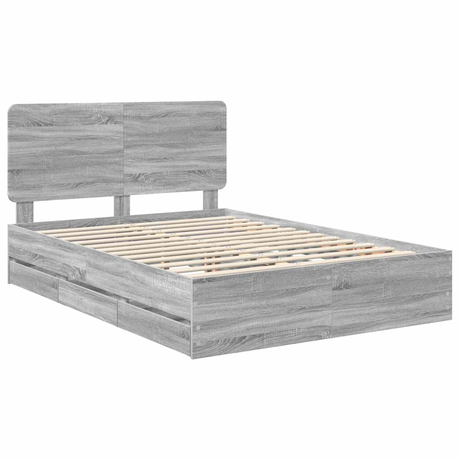 Bettrahmen Graues Sonoma 140 x 200 cm Ingenieurs Holz