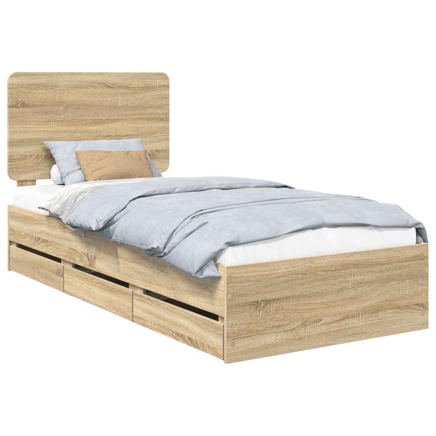 Bettrahmen Sonoma-Eiche 100 x 200 cm Ingenieurs Holz
