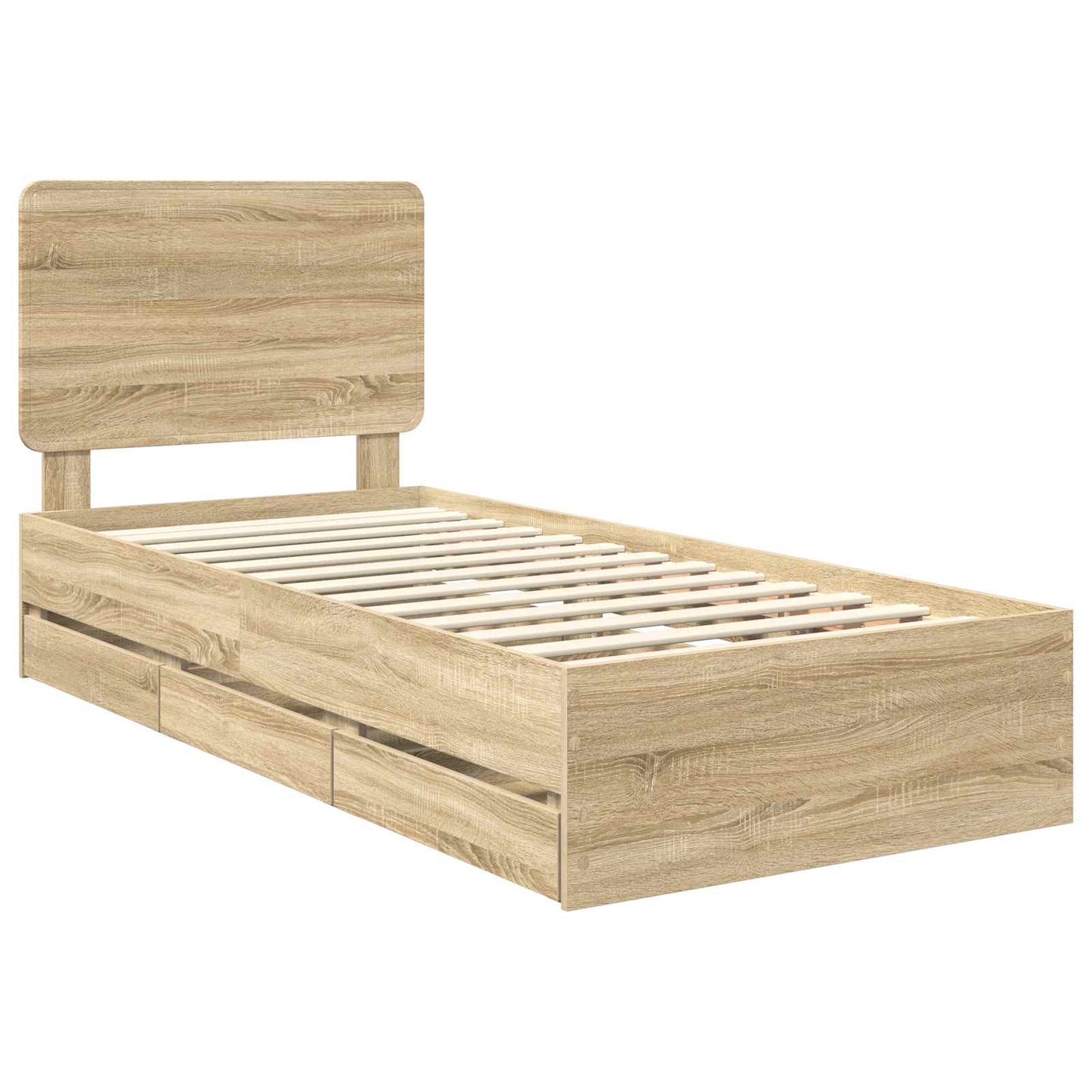 Bettrahmen Sonoma-Eiche 100 x 200 cm Ingenieurs Holz