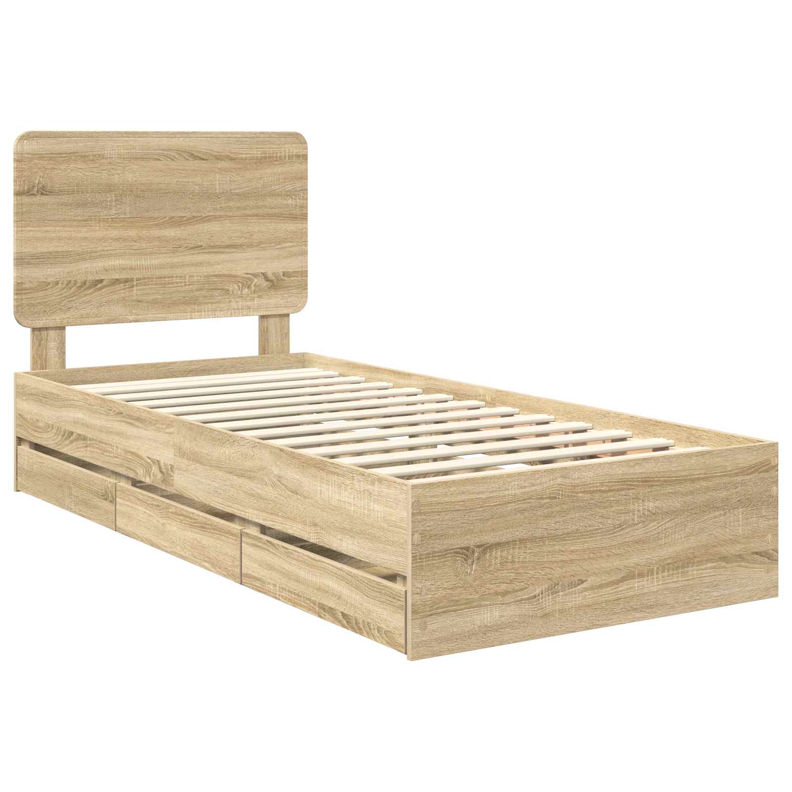 Bettrahmen Sonoma-Eiche 100 x 200 cm Ingenieurs Holz
