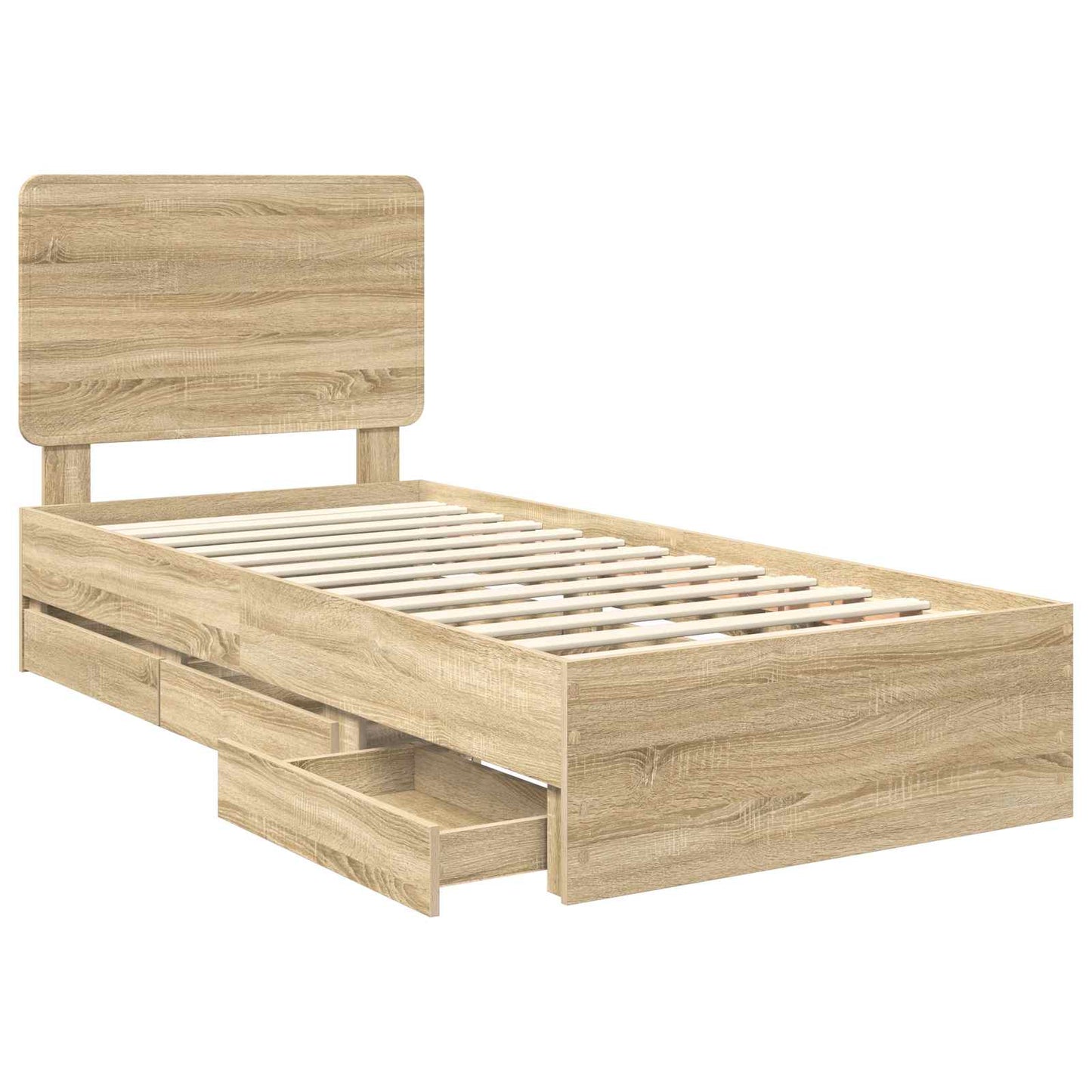 Bettrahmen Sonoma-Eiche 100 x 200 cm Ingenieurs Holz