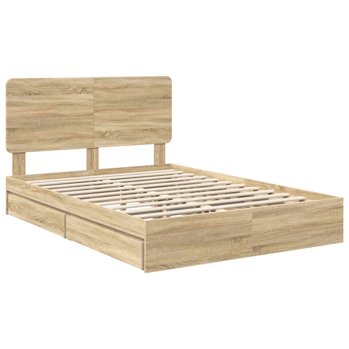 Aufbewahrungsbett Sonoma-Eiche 160 x 200 cm Holzwerkstoff