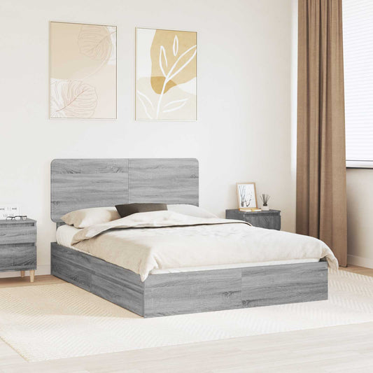 Aufbewahrungsbett Graues Sonoma 160 x 200 cm Holzwerkstoff