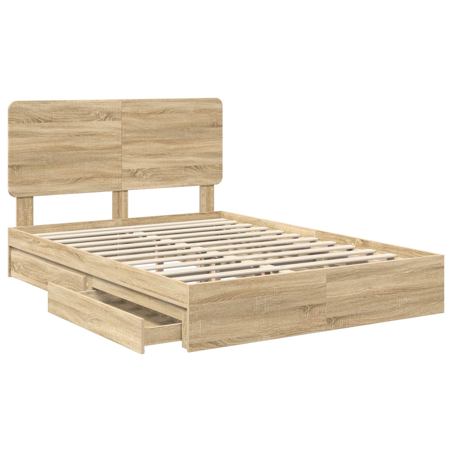 Aufbewahrungsbett Sonoma-Eiche 140 x 200 cm Holzwerkstoff
