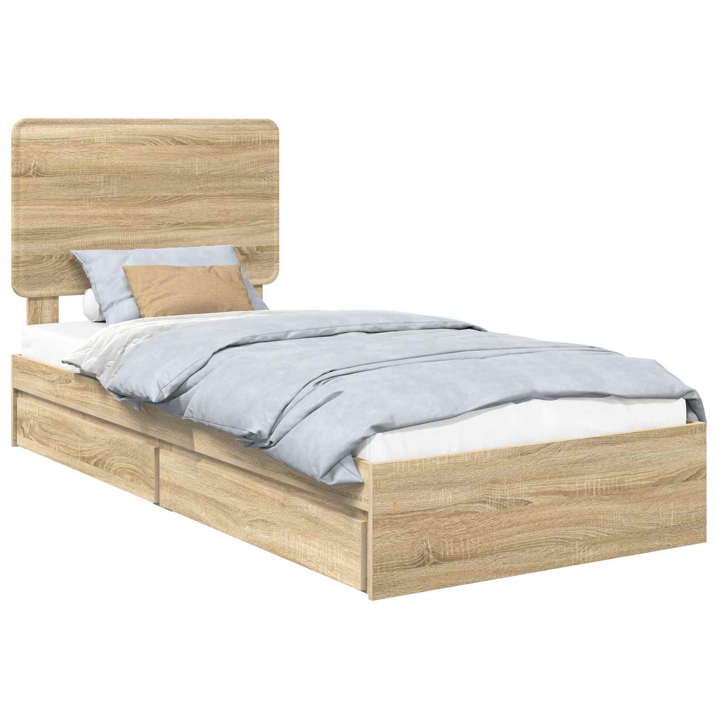 Aufbewahrungsbett Sonoma-Eiche 90 x 200 cm Holzwerkstoff