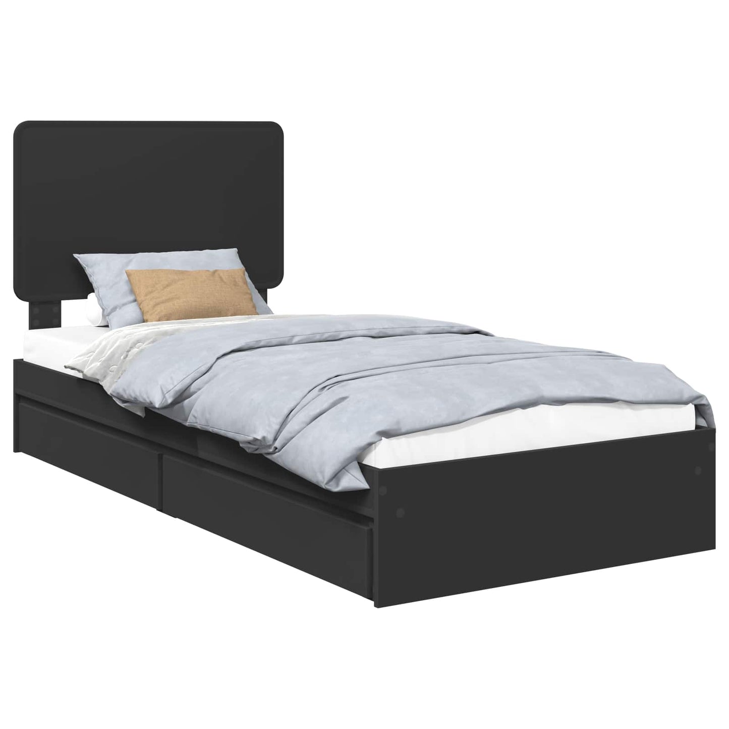 Aufbewahrungsbett Verstellbar Schwarz 90 x 190 cm Holzwerkstoff