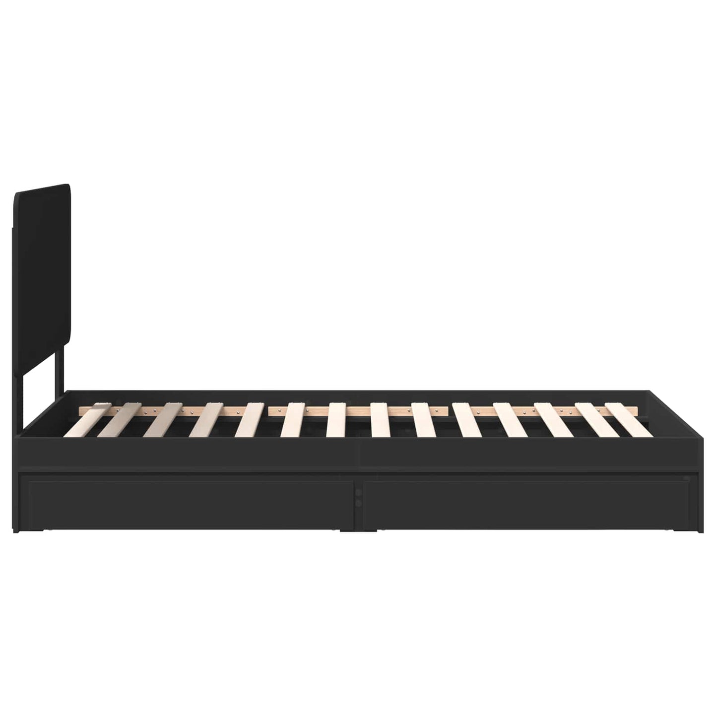 Aufbewahrungsbett Verstellbar Schwarz 90 x 190 cm Holzwerkstoff