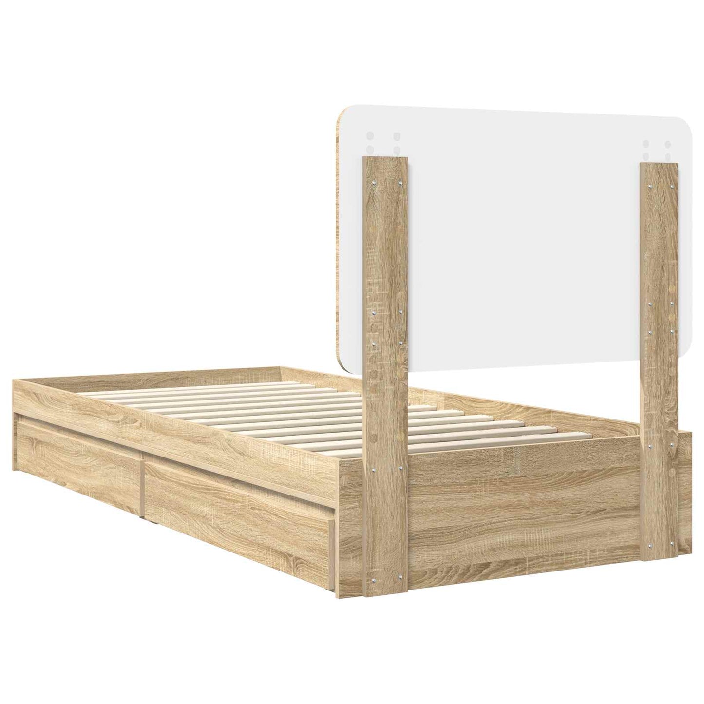 Aufbewahrungsbett Sonoma-Eiche 90 x 190 cm Holzwerkstoff