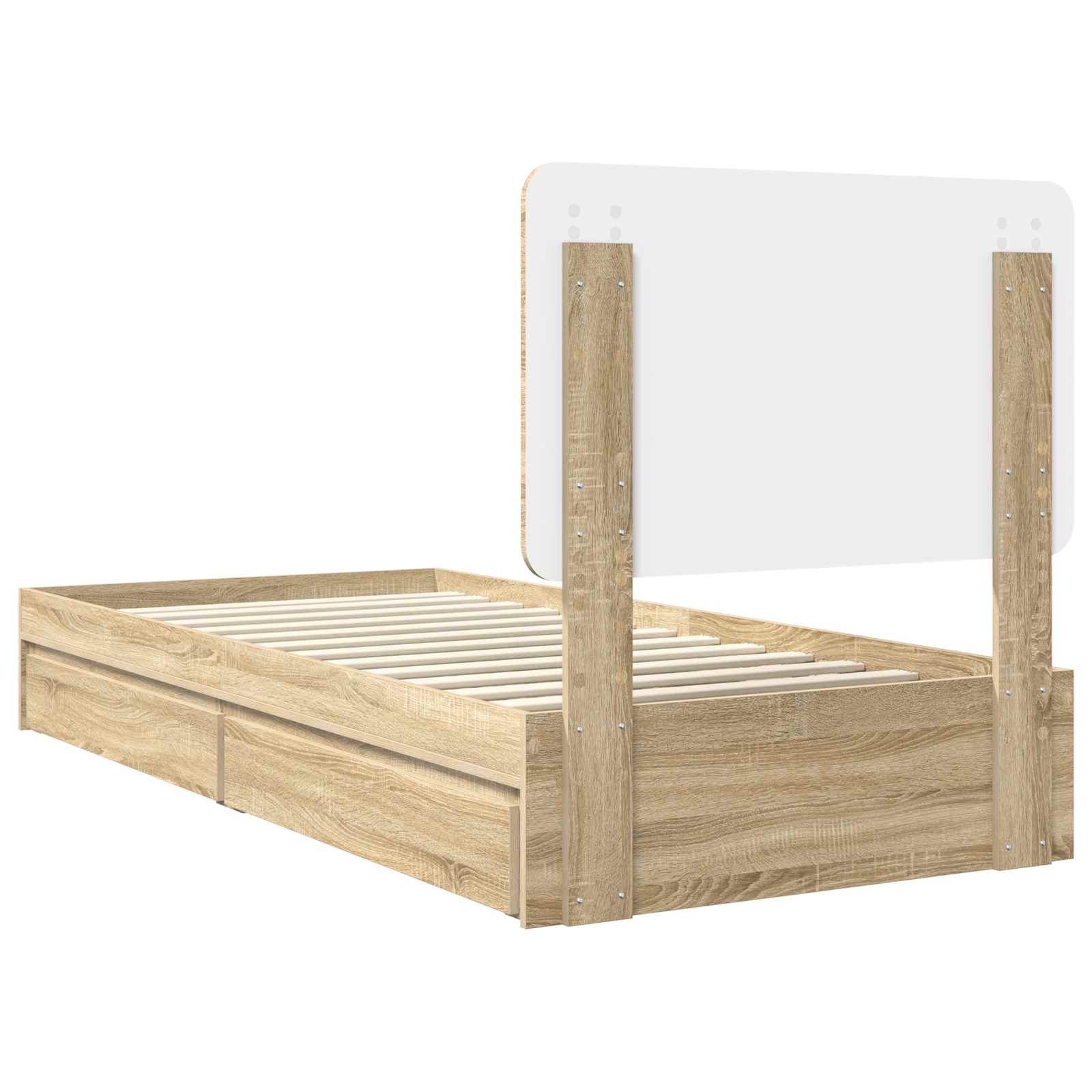 Aufbewahrungsbett Sonoma-Eiche 90 x 190 cm Holzwerkstoff