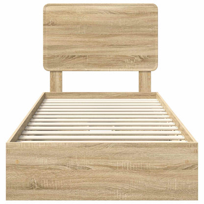 Aufbewahrungsbett Sonoma-Eiche 90 x 190 cm Holzwerkstoff